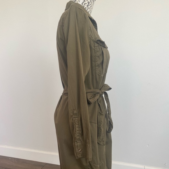 Trench styled shirt dress with waste tie - Picture 2 of 4